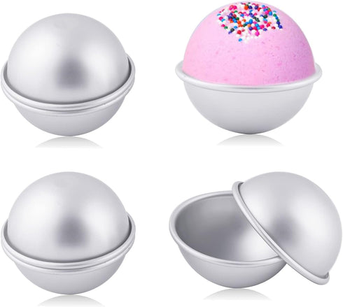 Bloss Bath Bomb Molds 4 Set 8 Pieces, DIY Metal Bath Bomb Mold 3.5 Inches 9CM, Bath Bomb Making kit, Bath Bomb Press Soap Making Mold Supplies Kit...