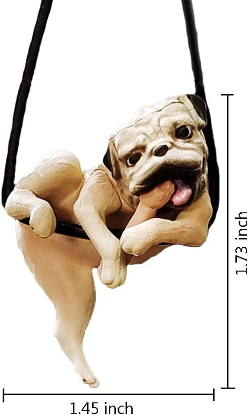 Swinging Dog Car Hanging Pendant Funny Animal Car Rearview Mirror Hanging Charms Ornament Swing Bulldog Auto Interior Accessories Gift Home Decor...