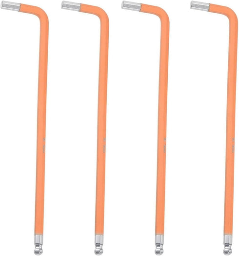 YXQ 5mm Ball End Hex Key Wrench S2 Steel L Shaped Long Arm Repairing Tool, 4 Pcs Orange...