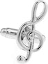 Treble Clef Music Note Pair of Cufflinks in a Presentation Gift Box & Polishing Cloth...