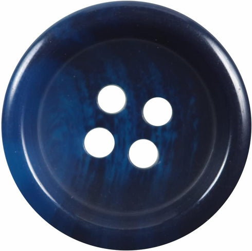 50 Pcs Large 1 inch Blue Buttons for Sewing Round Resin Navy Blue Buttons for Crafts 4 Hole Flatback Coat Buttons for Shirt Sweater DIY and Clothi...