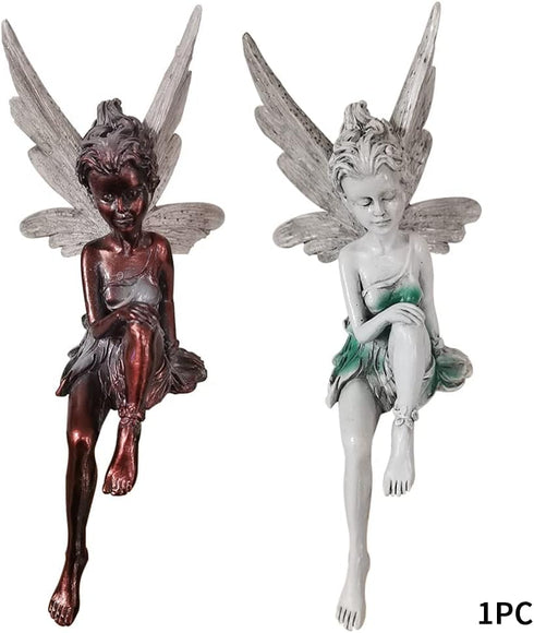 EKDJKK Sitting Fairy Statue Garden Ornament Resin Craft Landscaping Yard Decoration Park Present Lawn Decoration Home Patio Garden...
