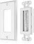 TNP Brush Wall Plate (2 Pack) - Single Gang Cable Entry Access Brush Bristles Style Strap Opening Port Insert Socket Wiring Plug Jack Decorative F...