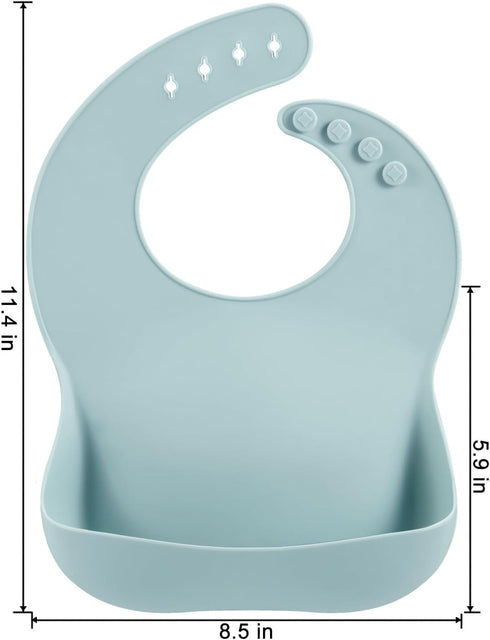 PandaEar 3 Pack Silicone Bibs for Boys Girls for Babies & Toddlers, Adjustable Waterproof Eating Bibs for Boys Girls, BPA Free Soft Durable Silico...