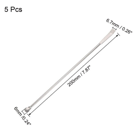 uxcell Lab Micro Sampling Reagent Spoon 304 Stainless Steel 2 in 1 Laboratory Mixing Spatula 200mm 5Pcs...
