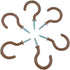 Cup Ceiling Hooks,Medium Size Vinyl Coated Screw-in Open Hooks Hangers(50pcs,1.25 inches,Brown)...