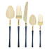 Blue Sky Infinity Flatware Gold & Navy Blue Soup Spoons - 20 Count | Luxurious Disposable Plastic Cutlery for Parties and Events...