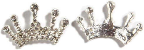 50PCS 32mm Crown Silver Glass Crystal Flatback Rhinestone Buttons with Star Shape for Headbands Hair Accessories Flower Center Bouquet Wedding Inv...