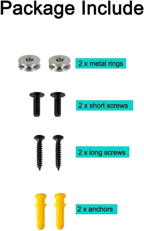 Soundbar Wall Mount Metal Hug Rings + Screws + Wall Anchors, Sturdy Hang Soundbar Wall Bracket Mounting Hardware Kit for Samsung HW-N950 HW-MS750 ...