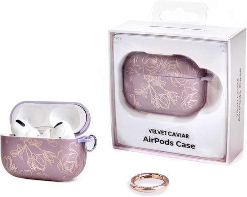 Velvet Caviar Compatible with AirPods Pro Case 2nd and 1st Generation - Cute Protective Hard Cover for Women - Dusty Rose Floral Flower...