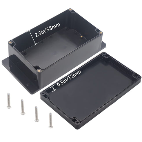 Watertight Junction Box, IP67 Waterproof Project Box Durable ABS Plastic Electronic Enclosure Case for DIY Electrical Project with Wall Fixed Ear ...