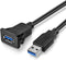 USB3.0 Square Flush Mount - 1M 3ft USB 3.0 Extension Mount, Dash Mount, Flush Mount, Panel Mount Cable, for Car, Boat, Motorcycle (3 feet)...