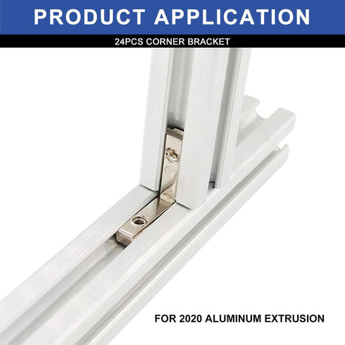 24pcs 2020 Aluminum Extrusion Connector Corner Bracket Joining 2020 Hardware T-Slotted Accessories V-Slot with Screws for 8020 Aluminum Profile 3D...
