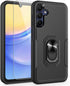 for Samsung Galaxy A15 5G Case, Shockproof Protection Phone Case with Rotatable Ring Holder Kickstand + Tempered Glass Screen Protector for Galaxy...