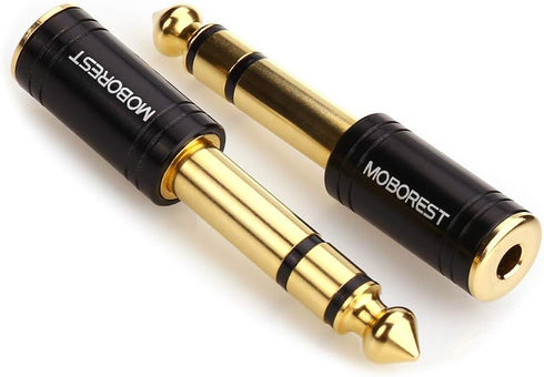 MOBOREST 3.5mm to 1/4" Adapter - Authentic Genuine Universal 6.35mm Pure Copper Adapter Jack - 3.5mm (1/8 Inch) Female to 6.35mm (1/4 Inch) Male H...