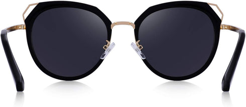 Polarized Sunglasses for Women - Cat Eye Metal Frame Sunglasses UV400...