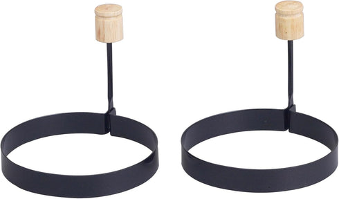 HIC Kitchen Non-Stick Fried and Poached Egg and Pancake Cooking Rings, Round Shaped, PFOA and BPA Free, Set of 2...