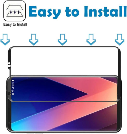 3D Curved Screen Protector for LG V30, (2pcs) Ultra Clear Anti-Stracth Full Cover Screen Protector Tempered Glass for LG V30 H931 US998 AS998 H930...