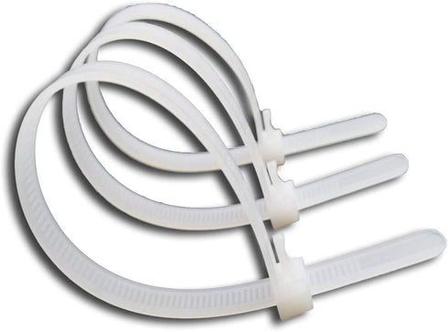 Superun Releasable Zip Ties 8 Inch, 50 Lbs Tensile Strength Wire Ties (Reusable Cable Ties) Pack of 100 White...