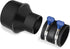 POWERTEC 70402 4" Hose to 2-1/2" Hose Cone Reducer and 2-1/2" Dust Control Flex Cuff with Adjustable Key Hose Clamps for Dust Collection on Power ...