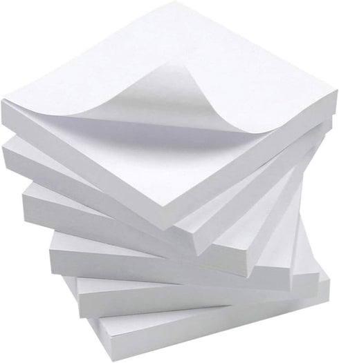 White Sticky Notes, 6 Pads, 3 X 3 Inch, 100 Sheets/Pad, Self-Stick Notes Pads, Easy Post Notes for Office, School, Home (White)...