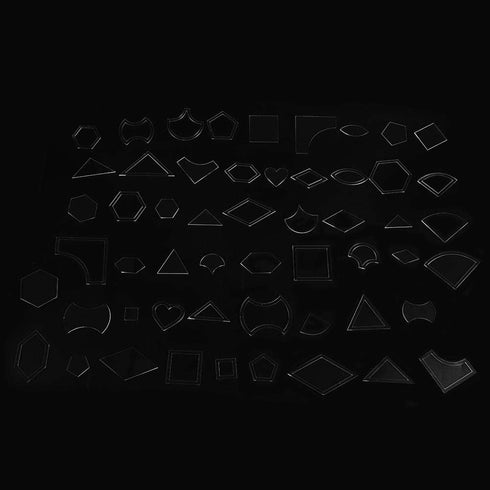 54Pcs/Set Clear Acrylic Pattern Stencil Set Handmade Mixed Small Templates for DIY Leather Craft Quilting Sewing Tool...