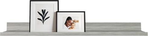 InPlace Shelving, Floating Picture Shelf with Ledge, 10.2" D x 35.4" W x 2" H, Gray Driftwood, 9602032E...