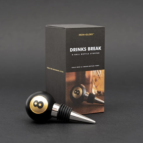 Iron & Glory Wine Stopper 8-Ball | Decorative Wine Stoppers & Kitchen Gadgets | Luxury Bottle Stopper Wine Accessories | Wine Gifts | Reusable Liq...
