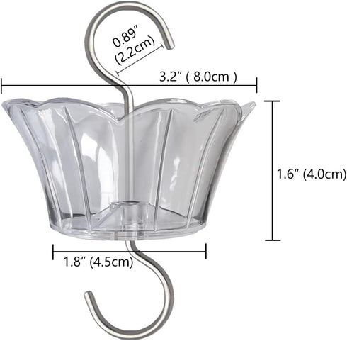 Ant Moat for Hummingbird Feeder - 3 OZ x 2 Pack Clear Insect Guard with Large Capacity...