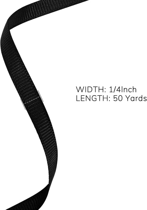 1/4 inch Black Grosgrain Ribbon 50 Yards for Gift Wrapping Weddings DIY Floral Decor Sewing & More...