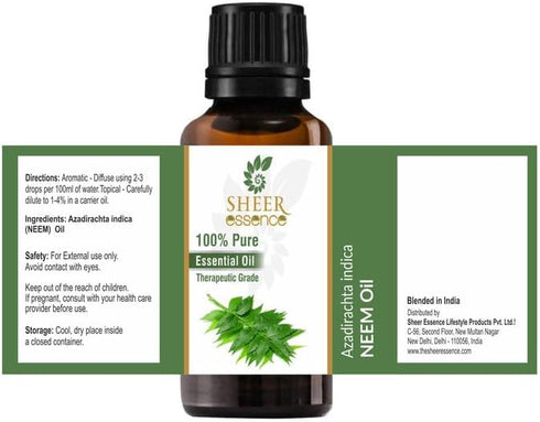 Neem Oil 15 ML (0.51 Fl.OZ) | 100% Pure Natural Undiluted Uncut Therapeutic Grade Azadirachta Indica Essential Oil...