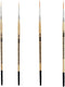 ZEM Brush Golden Synthetic Long Script Liners Artist Paint Brushes Sizes 20/0, 10/0, 5/0, 0...