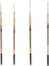 ZEM Brush Golden Synthetic Long Script Liners Artist Paint Brushes Sizes 20/0, 10/0, 5/0, 0...