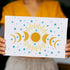 FINGERINSPIRE Moon Phases Painting Stencil 8.3x11.7inch Reusable Glitter Star Pattern Drawing Template DIY Art Sun Moon Star Decoration Stencil fo...