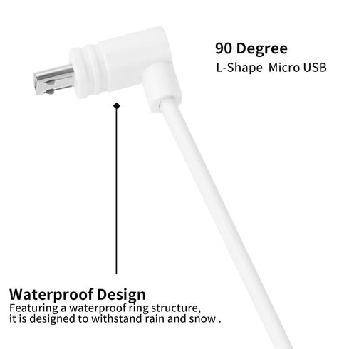 16.4FT/5M L-Shape Micro USB Extension Cable Compatible with WYZE Cam Pan V3, 90 Degree Extension Charging Cable Power Your WYZE Cam Pan V3 Continu...