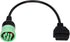 9 Pin J1939 Male to 16 Pin OBD2 OBDII Female Right Angle Green Type 2 Adapter Cable for Heavy Duty Trucks and Commercial Vehicles Freightliner Tru...