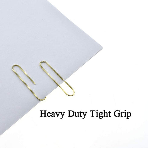 HAHIYO Paper Clips Large Sturdy 2 inches Length 70 Pack Paperclips Heavy Duty Tight Grip Rust Proof Reusable Metal Bright Gold for Home Office Sch...