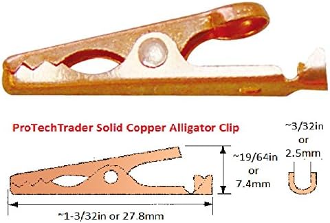 Solid Copper Alligator Clips (4 Pack) Crocodile Jaw Soldering Heat Sink & DIY Test Clip Wire Connector Rated for 5 Amps (5a) & Up to 12 ga (12awg)...