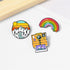 3Pcs Rainbow Brooches Landscape Camera Enamel Lapel Pins Outdoors Camping Travel Camp Lapel Pins Cartoon Brooches Badges Fashion Gifts for DIY Bac...