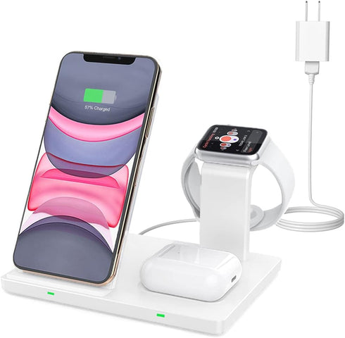 Wireless Charger Station, COSOOS 3 in 1 Charging Stand Compatible with iWatch Series 6/5/4/3/2/1, AirPods Pro/2 and iPhone 13/13 Pro/13 Pro Max/12...
