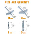 25Sets Toggle Bolt and Molly Bolt, Wing Nut Kit, Assorted Heavy Duty Wall Anchors Assortment Kit, Zinc Plated Steel Hollow Drive Wall Anchor kit f...