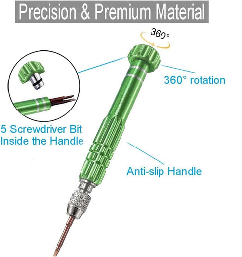 Esinam 8-in-1 Multifunctional Small Screwdriver for Eyeglass, Glasses Repair, Mini Screwdriver Kit for Cellphone, Eye Glasses, Electronics, Watch,...