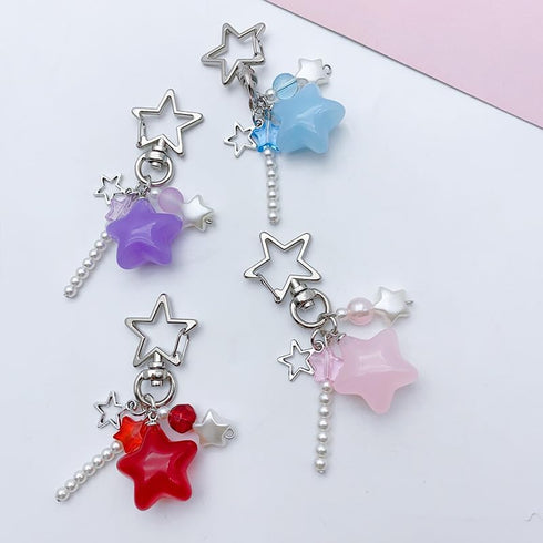 Meefisher Cute Star Charms, Y2K Kawaii Keychain Charm, Aesthetic Accessories Keyring for Women Bag Charms Pendant...