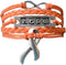 Infinity Collection Orange Ribbon Bracelet, Unisex, Adjustable 6-8 inch, Cancer Awareness Jewelry...