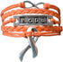 Infinity Collection Orange Ribbon Bracelet, Unisex, Adjustable 6-8 inch, Cancer Awareness Jewelry...