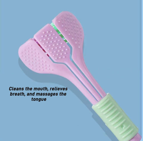 4-piece set of 3-sided toothbrush for adults, soft bristle toothbrush for comprehensive care of teeth and gums, suitable for adults and youth (pin...