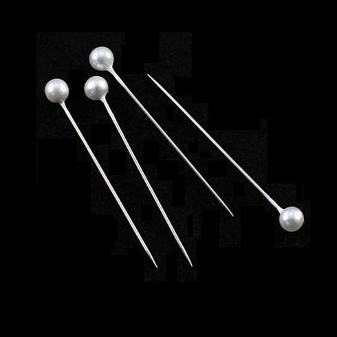 Quilting Supplies Boutonniere Pin 100pcs Pearl Head Metal White Round Bead Head Stick DIY Handmade Craft Supplies for Women Ladies Pin Wedding Dec...