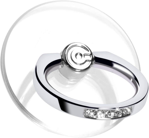 Transparent Phone Ring Holder Grip - EI Sonador Clear Cell Phone Ring Stand Holder Finger Grip Kickstand 360° Rotation, Compatible with Most of Ph...