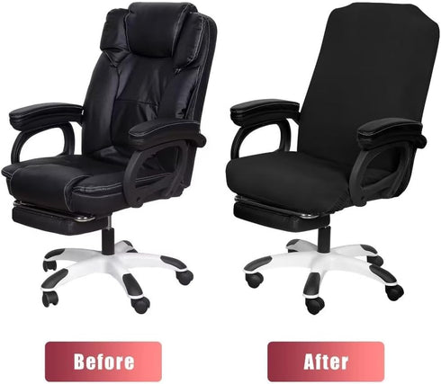 SARAFLORA 2 Pack Office Chair Cover, Stretchable Desk Chair Cover Removable Computer Chair Cover for Office Chair with Zipper Universal Spandex Ro...