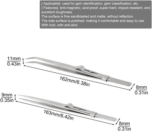 3pcs Stainless Steel Holder Pick Up Claw Tweezers Tool Set Diamond Stone Jewelers Tools Holder for Jewelry Making Craft Claw Self Locking Tweezers...